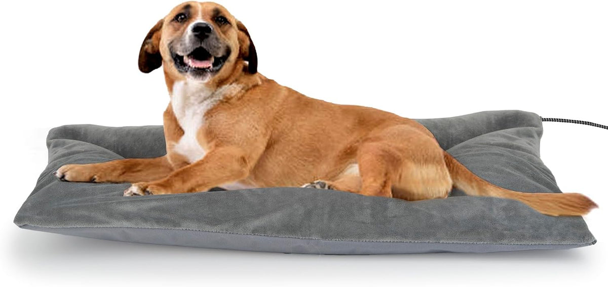 Outdoor Cat Heating Pad, 15.7" x 11.8", 30W, Grey – Essentials for Cats - Gray / 35.4"L x 23.6"W