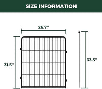 FXW Rollick Unleashed Dog Playpen for Indoor, Yard, RV Camping, 32 inch 2 Panels for Small and Medium Dogs, Black│Patented