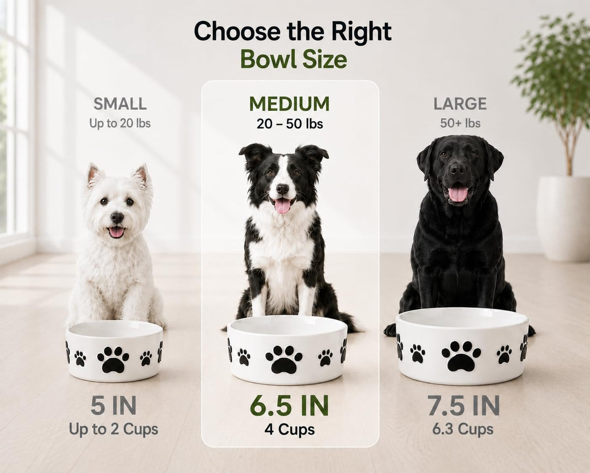 Ceramic Dog Bowls Set, 6.5''×2.5'', with Anti-Slip Rings - 6.5 in - image 4