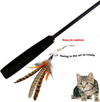Cat Feather Toys Refills, 6 Pieces Handmade Da Bird Feathers Refill, Cat Wand Replacement Feather - B-6 Pieces Feather Refills - image 3