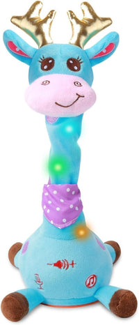 Dancing Talking Giraffe Toy, Singing Giraffe Baby Toys for Kids – Fun for Kids & Family - Blue Giraffe Antlers