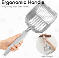 Showvigor Cat Litter Scoop, Metal Cat Scooper - Greige - image 4