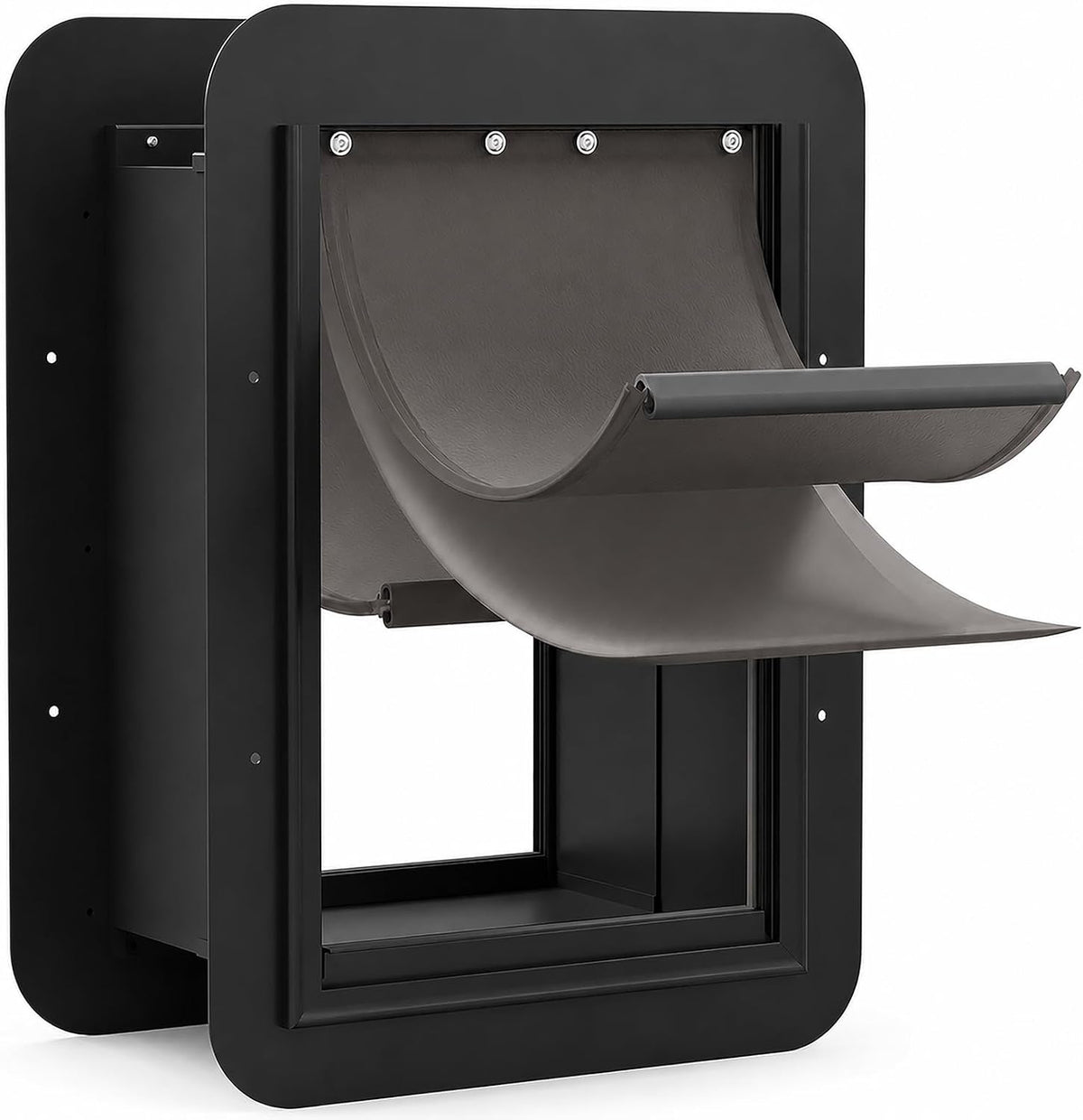 URSPET Medium Dog Door for Wall, 3-Flap Insulated, Steel Frame - Black / Medium / For Wall