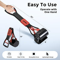 32" Long Handle Pooper Scooper with 30 Count Waste Bags – Essentials for Dogs - Red / 26 Inch - image 4