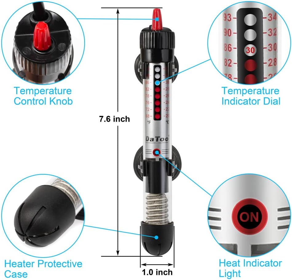 DaToo 50 Watt Aquarium Heater Submersible Adjustable Temperature Fish - 50Watt - image 2