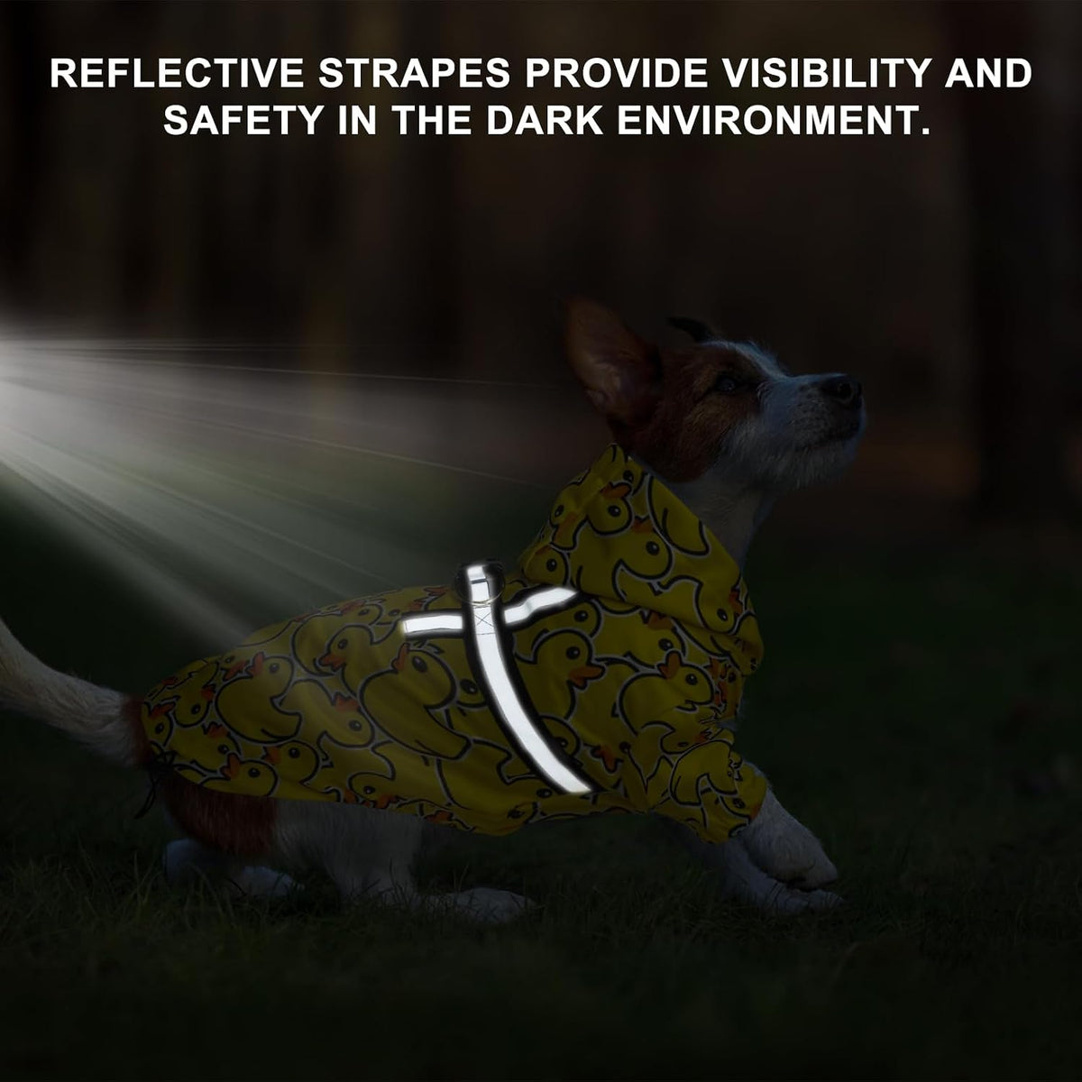 Dog Raincoats for Medium Dogs, Waterproof Rain Jacket with Hood – Essentials for Dogs - Duck Yellow / S(Back 13.2", Chest 18.5", Neck 13.9") - image 2