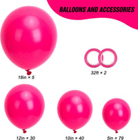 RUBFAC Balloons Black Balloon Arch for Black Birthday Decorations - Hot Pink - image 2