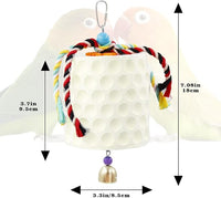 Extra Large Bird Chewing Toy, Parrot Beak Grinding Calcium Stone with Bells, Bird Cage Accessories, Cage Toys for Cockatiel Parakeet Parrot Budgies Rat Hamster Chinchilla Rabbit Bunny African Grey