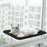 Khaki Cat Window Hammock Perch Cat Safety Sunny Bed with Durable - Black-1