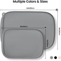 Conlun Dog Food Mat,1/2 Inch Raised Edges Cat Feeding Mat for Spill Containment,BPA-Free Silicone - 24"L x 16"W / Grey - image 3
