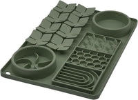Slow Feeder Bowl, Silicone Lick Mat with Suction Cups for Dog Cat, Snuffle Mat for Pet Smell - Dark Green / Honeycomb 4in1