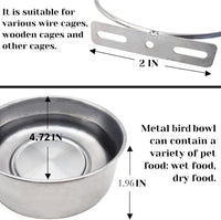 PINVNBY Parrot Feeding Cups Birds Food Dish Stainless Steel Parrot - Three screws / M - image 2