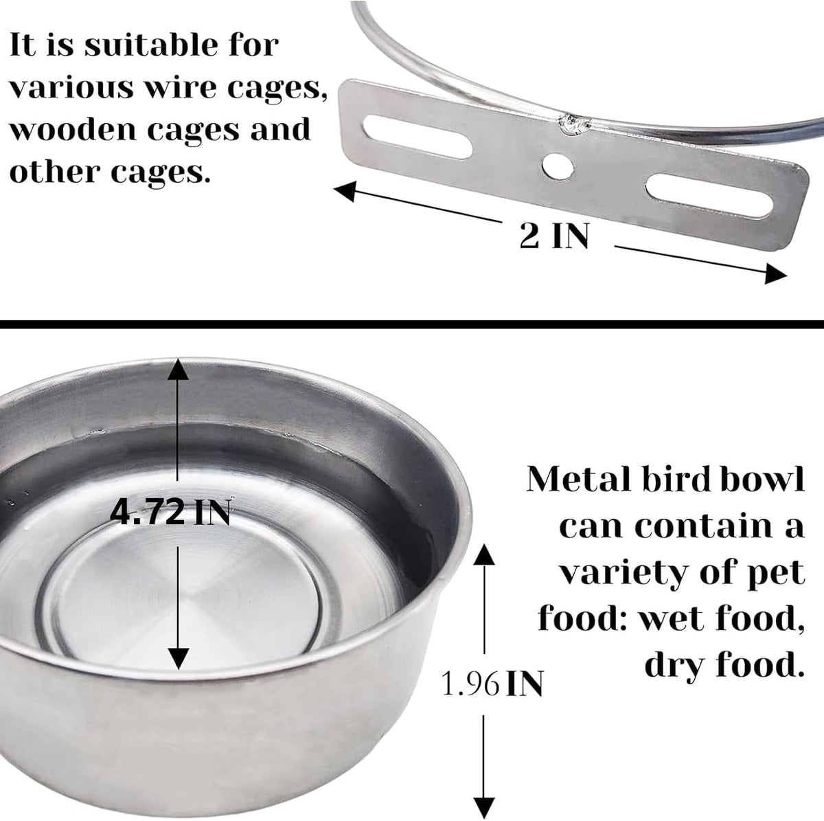 PINVNBY Parrot Feeding Cups Birds Food Dish Stainless Steel Parrot - Three screws / M - image 2