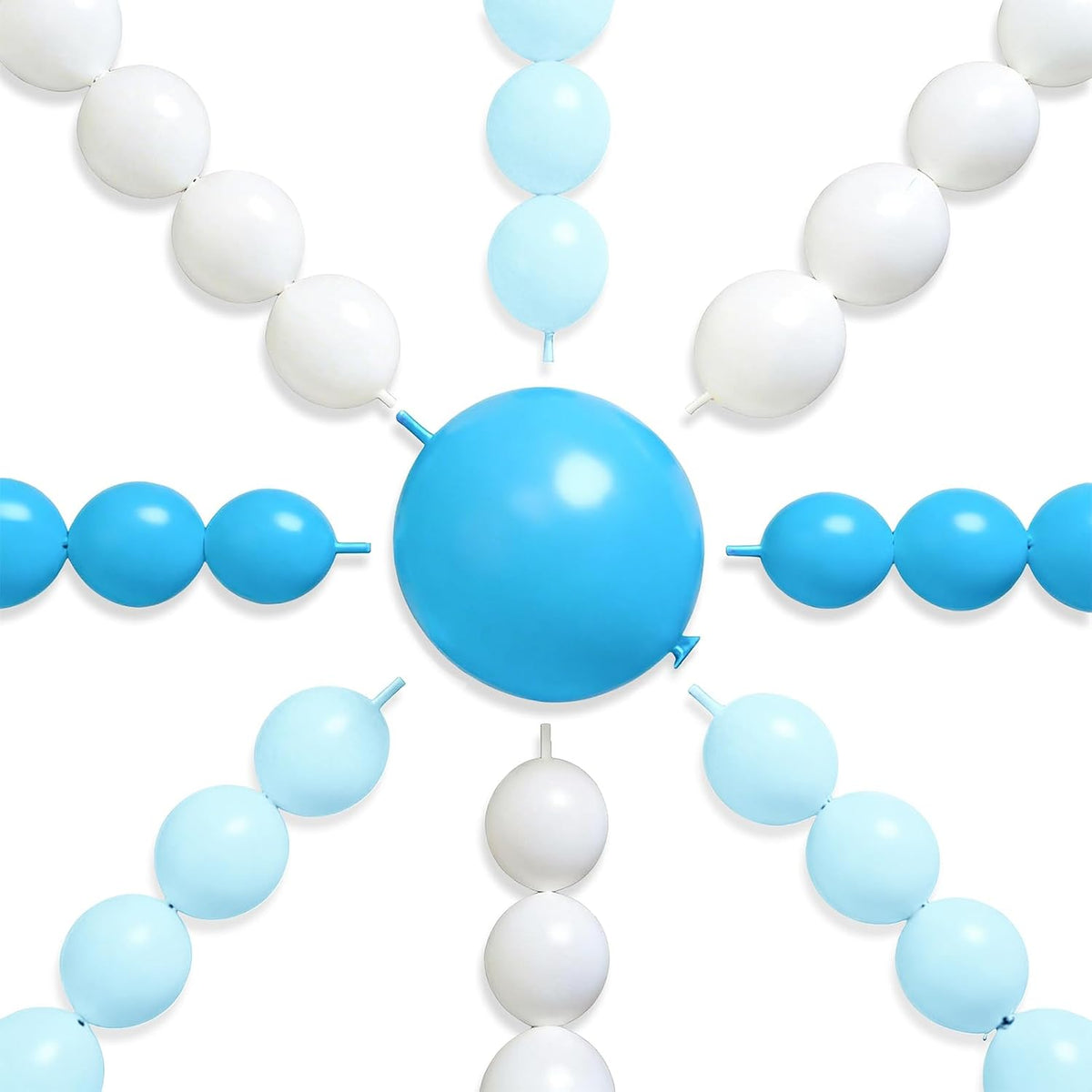 PartyWoo 100 white 6 inch linking balloons for garlands and arches