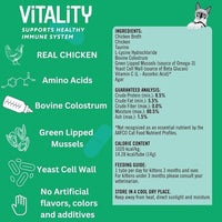 Vitality Lickable Cat Treat Pouches for Indoor Cats - All Natural Chicken Puree Tube Treats, Kitten and Senior Soft Wet Cat Treat - Grain Free, Lysine, Taurine; 12 Tubes .05 oz ea.