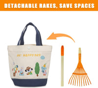 POMIKU kids rakes, four orange child size leaf rakes with wooden handles - view 8