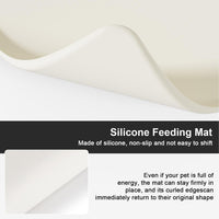 Large Pet Feeding Mat Spillproof Raised Edges Nonslip 24"x16" Beige – Essentials for Cats - Beige / 24"L x 16"W - image 4
