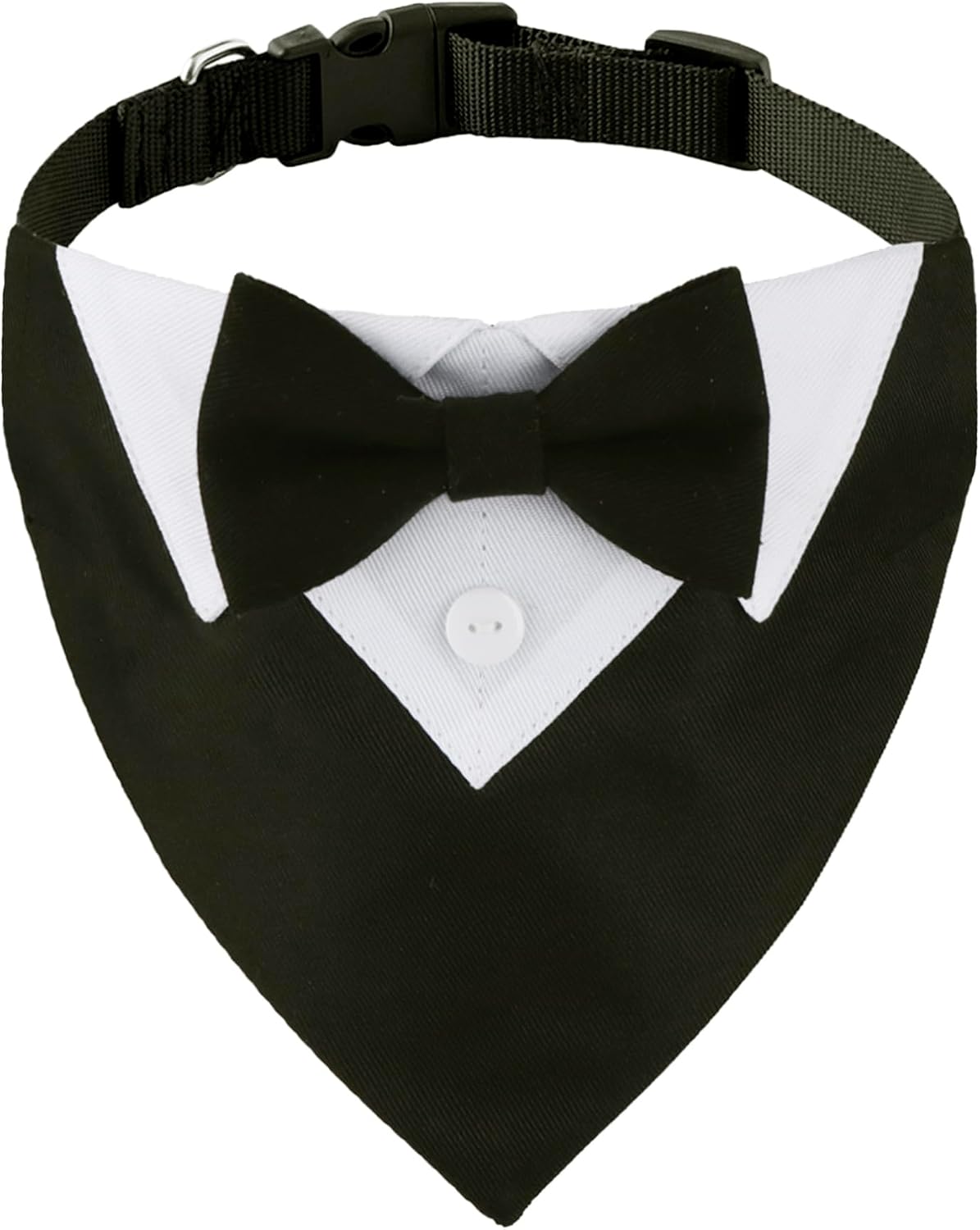 ADOGGYGO Dog Tuxedo Collar, Wedding Dog Bow Tie - Small / Black