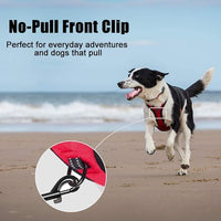 PoyPet No Pull Dog Harness, Reflective Comfortable Vest Harness with Front & Back 2 Leash Attachments and Easy Control Handle Adjustable Soft Padded Pet Vest for Small to Large Dogs (Red,XS)