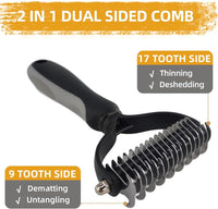 Bath Grooming Kit for Pets, Hair Brush Set with Towel - 6-Grey - image 4