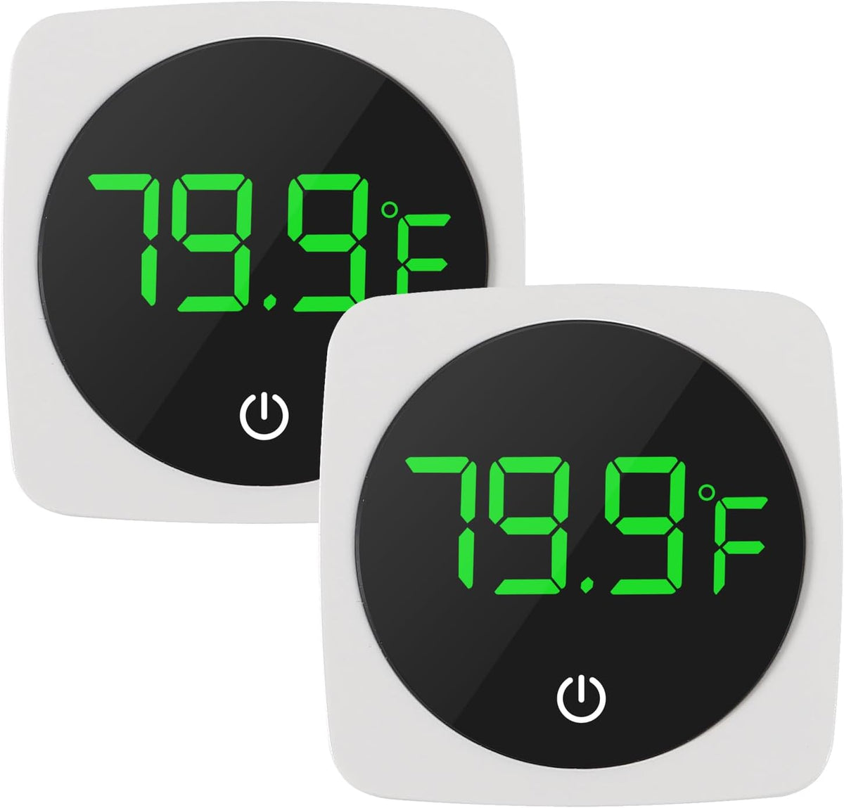 4PCS LED Aquarium Thermometer Fish Tank Thermometer Reptile Terrarium - Square-White 2PCS