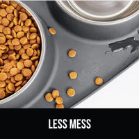 GORILLA GRIP Dog Bowl Set with Feeding Mat - Gray / 2 Cup Bowls - image 3
