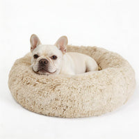 Small Calming Dogs Bed for Small Dogs Anti-Anxiety Machine Washable - Beige / 28 inches