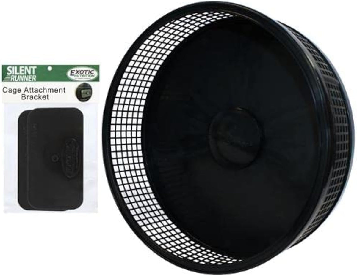 Silent Runner Pro, Sugar Glider Exercise Wheel - Black with Attachment