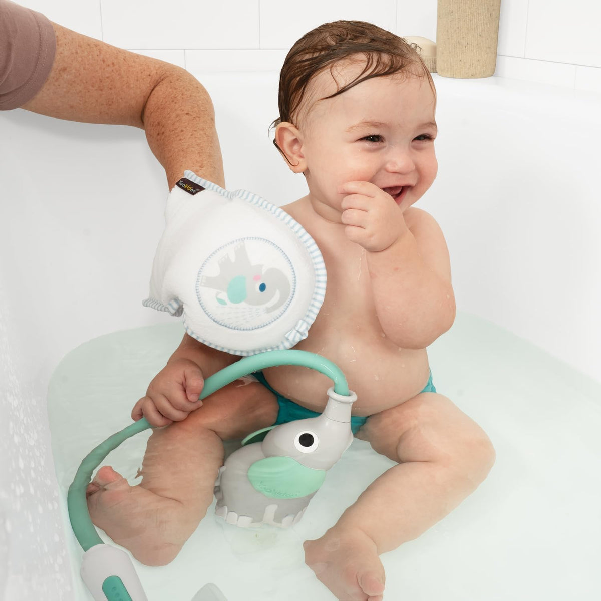 Yookidoo Baby Bath Shower Head - Wash & Glove Turquiose / 1 - image 2