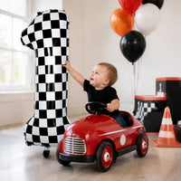 Checkered Number Balloon 1 - Checkered / Number 1 - image 3