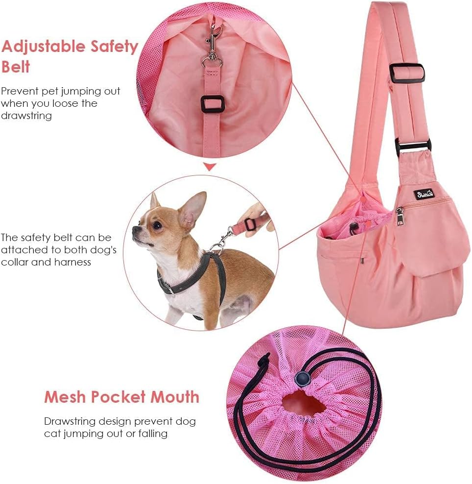 SlowTon Pet Carrier, Hard Bottom Support & Adjustable Padded Shoulder Strap – Essentials for Dogs - Peach - image 3