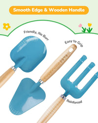 Grenebo 8-Piece Kids Gardening Set with Garden Tools for Kids - B-blue - image 3