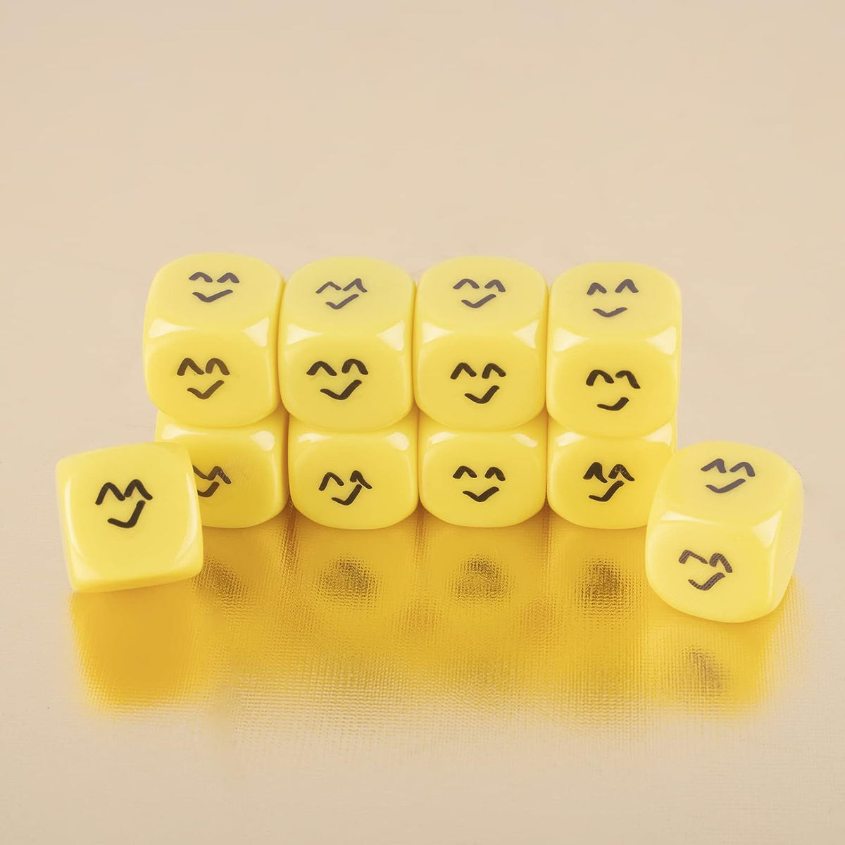 22MM Rounded Blank Six Sided Dice Lianshi Teaching Created Sesources - 10Pcs / Yellow - image 2
