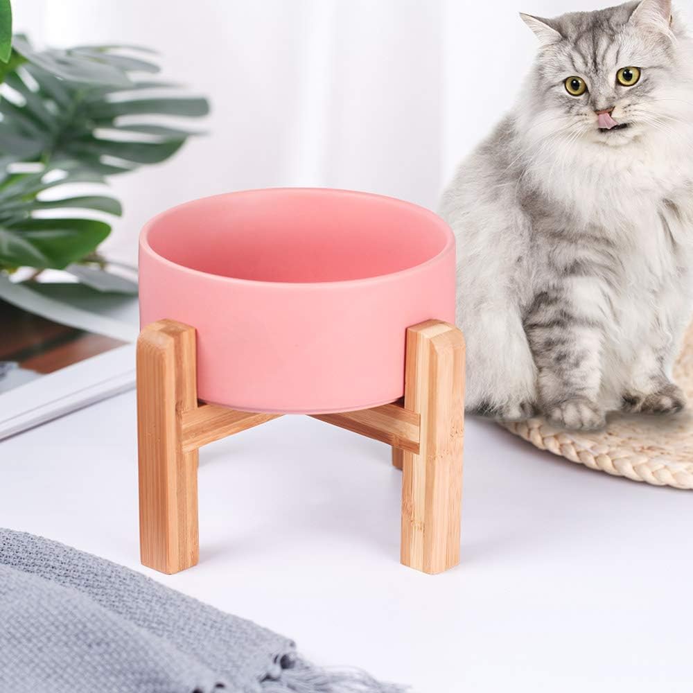 Raised Ceramic Large Dog Bowl - Medium Dog Bowls 850ML*1 / Pink - image 3