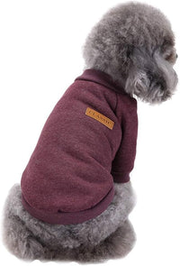 Dog Sweaters for Small Dogs, Soft Fleece Puppy Clothes - Brown / Medium