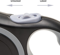 Retractable Dog Leash, 26ft Dog Leash for Small Medium Large Dogs Up to 110lbs, 360° Tangle-Free - 16 ft / Black Gray - image 2