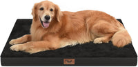 Outdoor Waterproof Orthopedic Dog Bed for Large Dogs – Essentials for Dogs - Pure Black / 44.0"L x 32.0"W x 3.5"Th