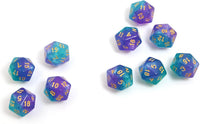 SmartDealsPro 10-Pack 20 Sided Dice D20 Polyhedral Dice for DND RPG - Glitter Green-purple - image 3