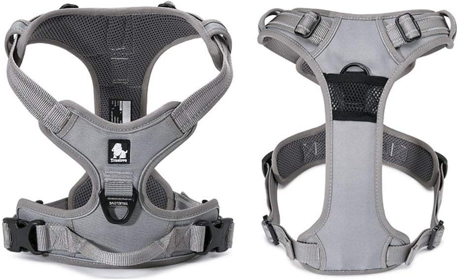 TRUE LOVE Adjustable No-Pull Dog Harness Reflective Pup Vest - M / Gray - image 3