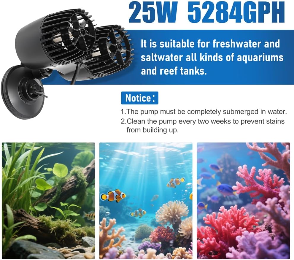 DaToo 800GPH Mini Aquarium Circulation Pump Ultra-quiet Fish Tank - 5284GPH - image 4
