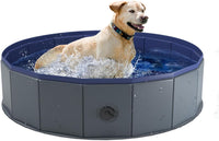 Niubya Foldable Dog Pool, Collapsible Plastic Dog Swimming Pool - L - 40'' x 12''
