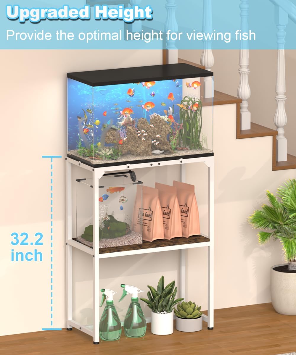 Mondazie 20-30 Gallon Fish Tank Stand, 30" L x 12" W x 32.2" H - Standard 20 Gal White - image 3