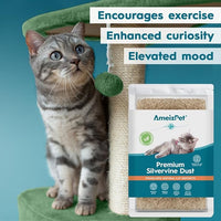 Silvervine Dust for Cats, Catnip Alternative for Training & Play, Cat & Kitten Behaviour Dust 35g (0.08 Oz)