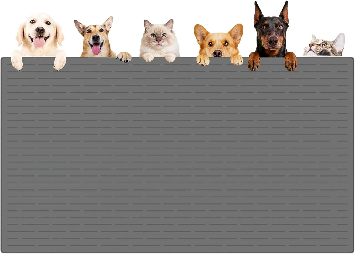 XXXXL Largest Pet Food Mat - Dark Gray / 51.2"L x 25.6"W
