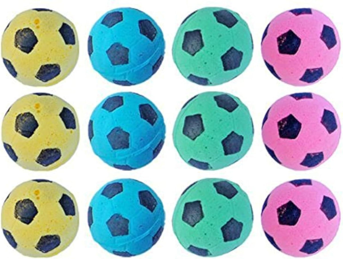 Cat Toy, Foam Sponge Soccer Ball - 12 Pack