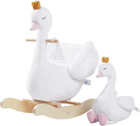 labebe Kids Rocking Horse White Swan - Rocking Swan With Doll