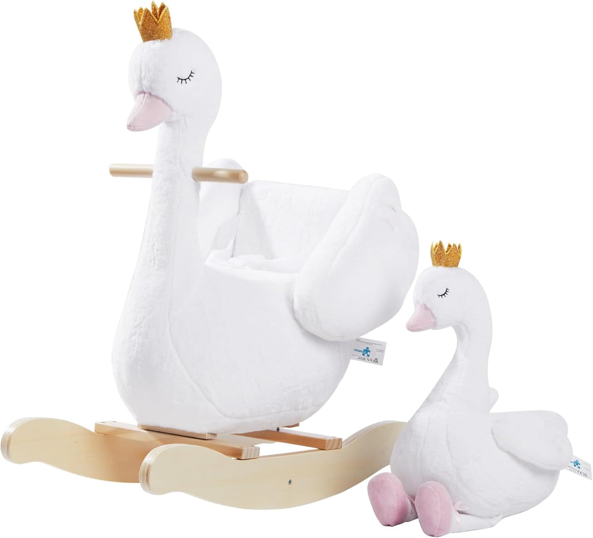 labebe Kids Rocking Horse White Swan - Rocking Swan With Doll