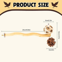 Bird Toys Perch Stand for Cage with Pine Cones, Natural Parrot Toys, Small Chewing Sticks Toys Bird Cage Accessories for Conures Parakeets Cockatoo African Grey Parrots (1PCS)