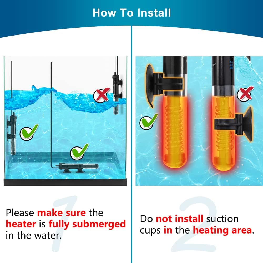 DaToo Aquarium Heater Adjustable 50W Submersible Fish Tank Heater - 300Watt - image 3