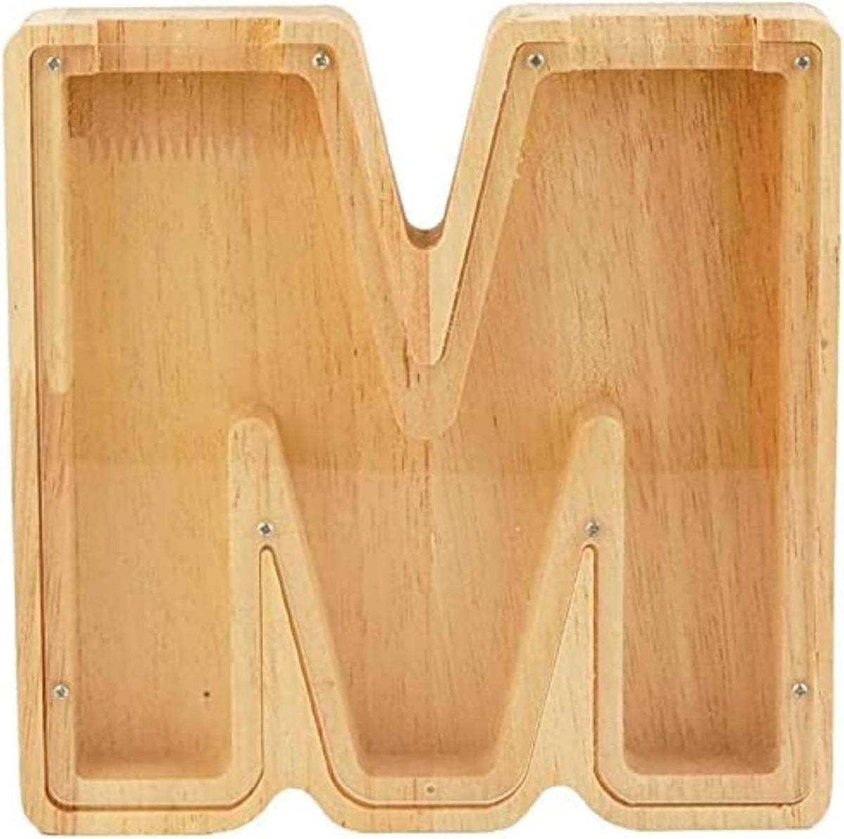 WeiDu77 wooden alphabet letter piggy bank with clear plexiglass front - view 6